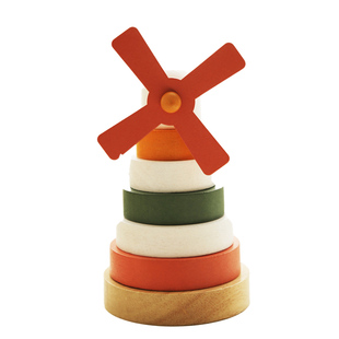 彩虹塔风车叠叠乐积木实木质套圈圈马卡龙儿童益智2一岁宝宝玩具