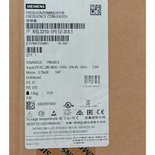 变频器6SL3210-1PE12-3UL1 P询价