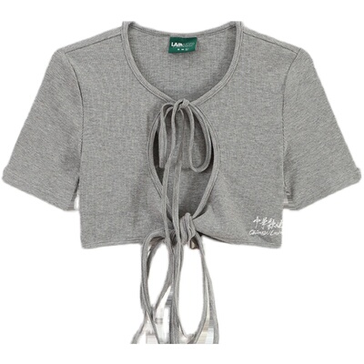 【巨显腰线】LAVALAND辣娃绑带短袖T