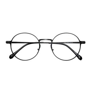 超轻纯钛复古小圆框近视眼镜框男款可配度数日系黑色圆形日式镜架