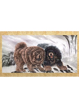 藏獒图雪域雄风宠物犬动物画横幅霸气挂画书房客厅装饰画定制订做