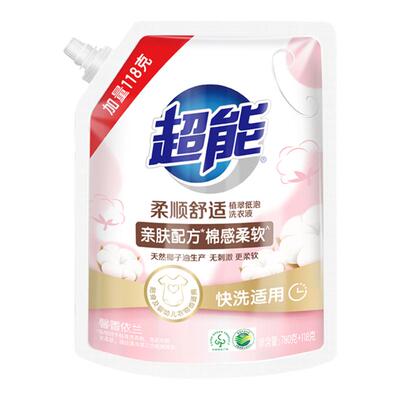 超能柔顺舒适馨香依兰898g洗衣液