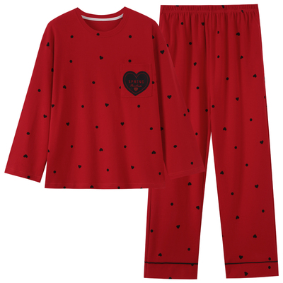 马年睡衣女春秋季秋款纯棉2026新款本命年结婚红色家居服大码套装