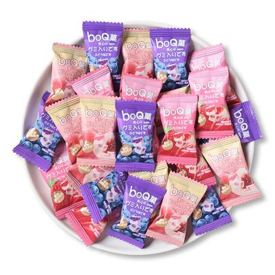 龙客boQ方块菓奶昔爆浆果汁软糖夹心qq糖橡皮糖果休闲零食品小吃