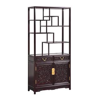 赞比亚血檀博古架中式茶叶架非洲紫檀书橱书架全实木多宝阁展示架