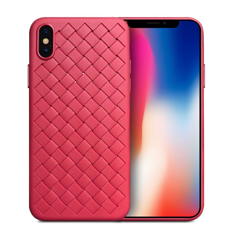 苹果X手机壳iphoneX/XS/XR/xsmax编织纹BV软壳全包防摔透气夏季壳