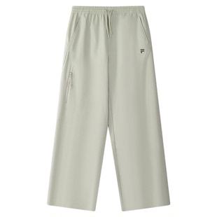 FILA FUSION斐乐潮牌梭织长裤女裤2025冬季新款休闲裤直筒阔腿裤