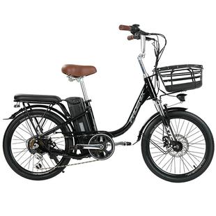 凤凰20寸锂电池小型新国标电助力自行车男女通勤电动自行车电单车