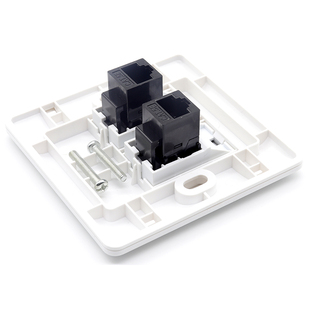 网络插座单口双口四口电脑面板 网络电话面板模块网线电话线插座