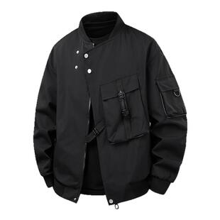 飞行夹克外套男春季新款美式机车男士胖子加肥加大大码男装棒球服