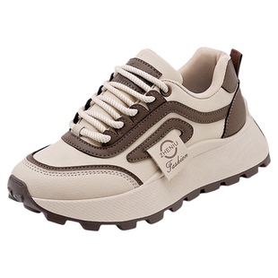 厚底跑步女鞋2026年春季新款街拍时尚系带休闲鞋百搭运动鞋女1097