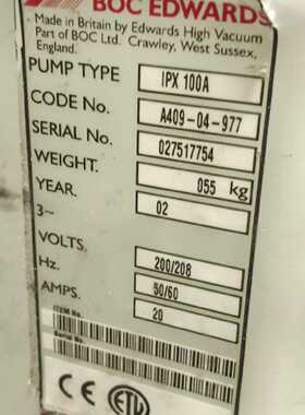 议价英国BOC爱德华IPX100A干泵，2002年产，重量55k 议价