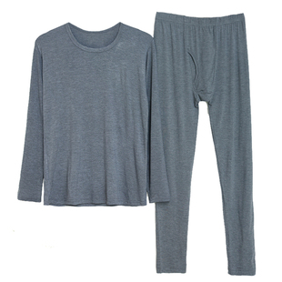 男莫代尔秋衣秋裤套装薄款线衣线裤弹力衬裤打底内衣加肥爸爸套服