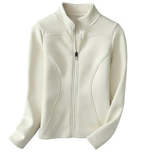 空气层内里磨绒 轻暖立领外套女 休闲拉链开衫 瑜伽运动跑步健身