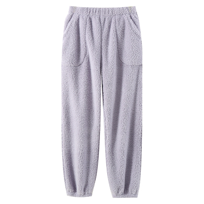 秋冬加厚珊瑚绒束脚保暖睡裤女