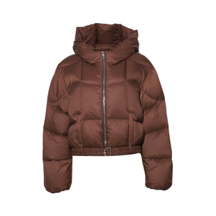 DPLAY【90鸭绒】2025年冬季新款褐色加厚短款羽绒服女外套