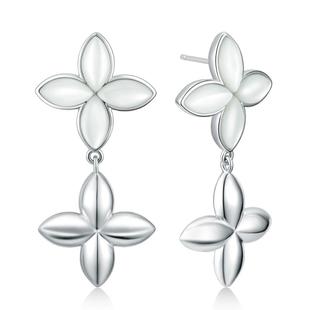 abyb charming 四叶盛放系列 四叶蝶耳环 301343