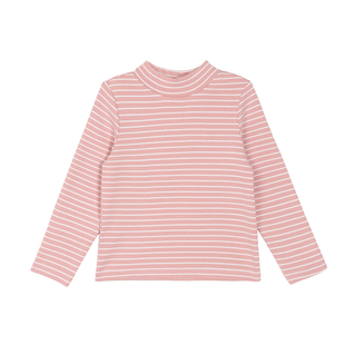 小O宝Okids童装 宝宝条纹长袖t恤女半高领2025冬季新款女童打底衫