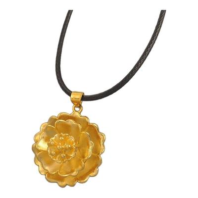 6克~送妈妈项链花朵吊坠送黑绳