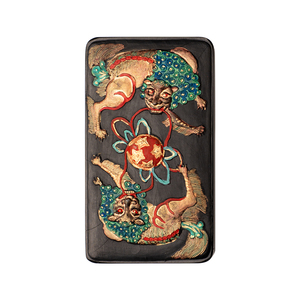 善琏湖笔双狮戏球徽墨彩色墨块