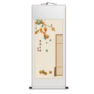 事事如意卷轴挂画新中式玄关装饰画中国风客厅茶室书房寓意好壁画