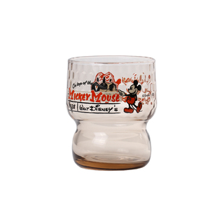 日本进口石哨子迪士尼喝水杯米奇牛奶杯复古玻璃杯饮料杯早餐杯