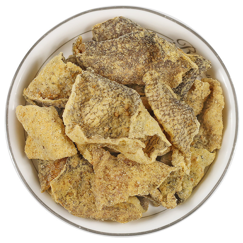 香酥鳕鱼鱼皮零食咸蛋蛋黄鱼香脆酥小炸鱼香辣干货即食商用深海