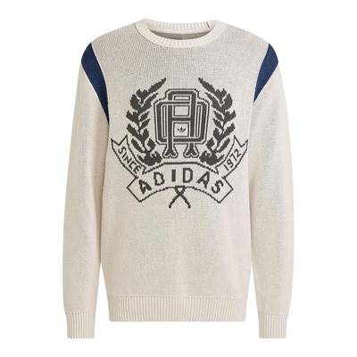 adidas阿迪达斯三叶草经典棉质运动宽松套头衫男针织衫 JX8214