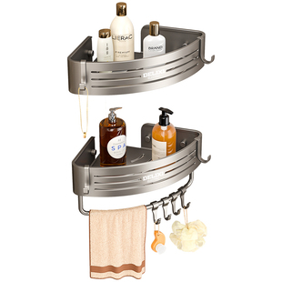 德力西卫生间置物架免打孔厕所墙角壁挂式收纳架洗手间浴室三角架