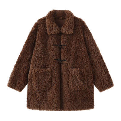 ONEBYCUBIC纯羊毛皮毛一体外套