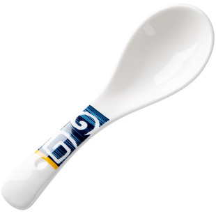 4个装 日式陶瓷汤匙家用吃饭喝汤调羹拉面小勺子可爱汤勺创意长柄