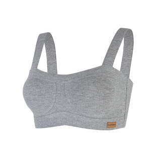 轻运动内衣女秋冬2025新款薄款轻暖舒适无钢圈复古螺纹背心式文胸