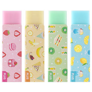 日本PLUS普乐士橡皮擦Sweets time限定学生考试用2b铅笔橡皮可爱水果图案美术素描绘图象皮擦干净不易留痕
