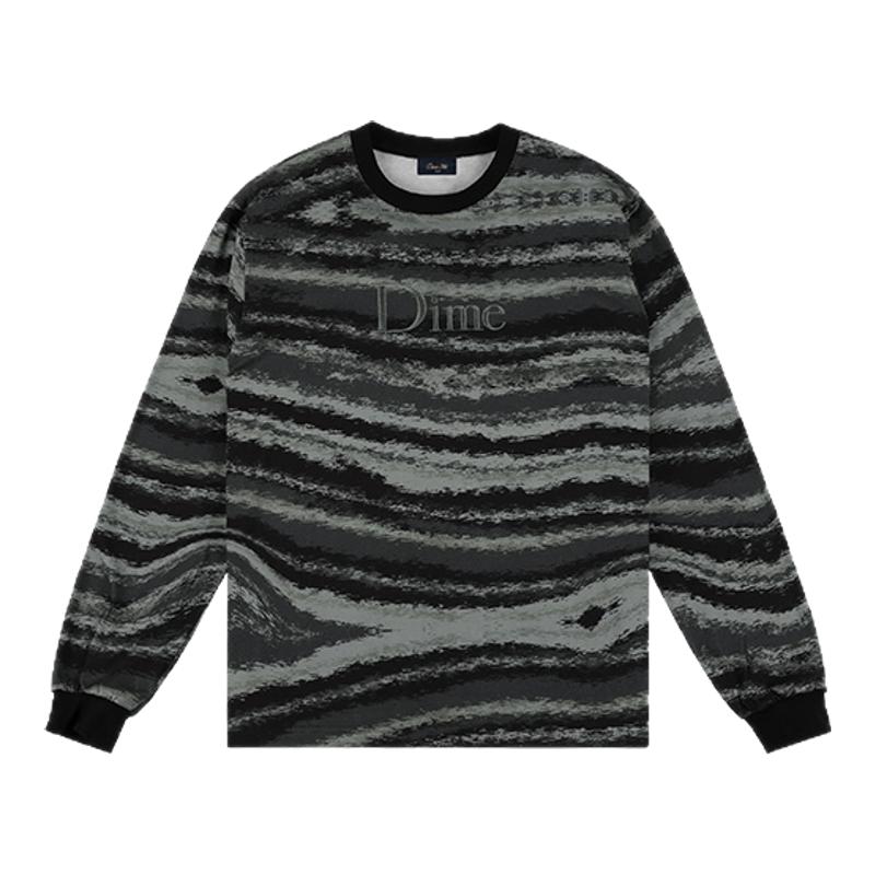 Dime MTL Brushstroke Ls Shirt复古撞色美式街头滑板男女长袖T恤