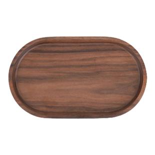 木质椭圆茶盘小型实木托盘办公室桌面工位一人用精致迷你小茶托