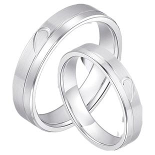 奢珠_伴 铂金对戒女戒PT950白金戒指男结婚情侣素圈