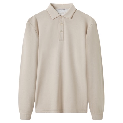 九牧王男装秋季含棉细珠空气柔软亲肤男款长袖POLO衫