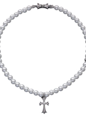 十字架珍珠项链优雅锁骨链