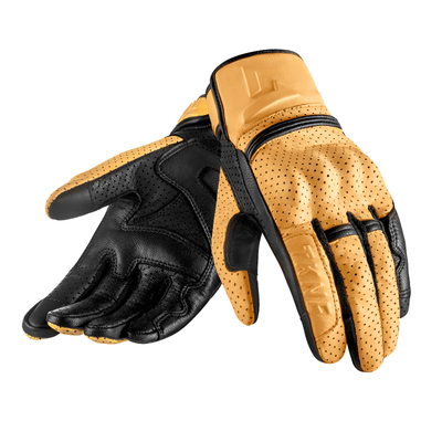 TKNE摩托车真皮复古手套防水保暖