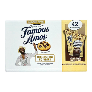 美国直邮 Famous Amos 巧克力豆曲奇饼干进口休闲零食42包 2.35kg