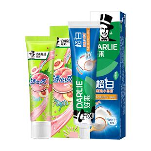 DARLIE好来(原黑人)牙膏超白密泡小苏打透心爽冰桃310g洁齿清新