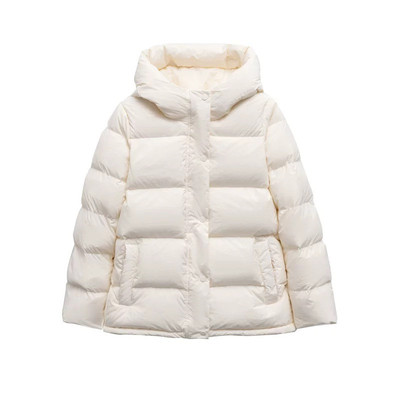 90白鸭绒连帽羽绒服短款外套