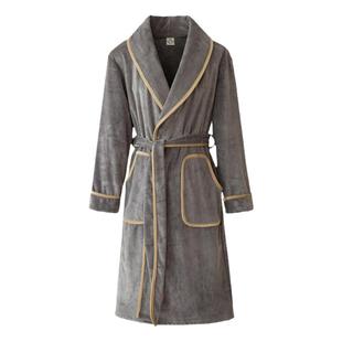 睡袍男冬季加厚加绒强加绒加厚浴袍长款法兰绒浴衣男士珊瑚绒睡衣