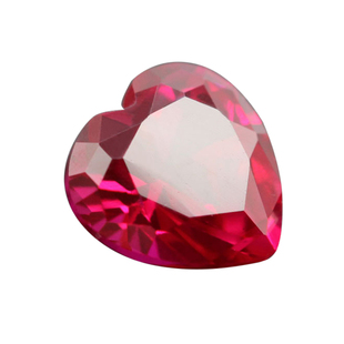 5#桃心形红宝石裸石 5号Ruby人造合成红刚玉原石 戒面首饰散珠DIY