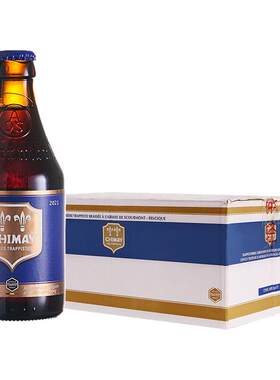 【进口】智美/Chimay蓝帽啤酒330ml*4瓶装比利时修道士精酿黑啤酒