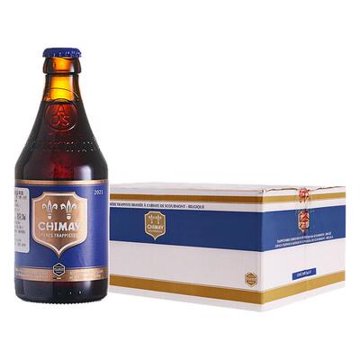 【进口】智美/Chimay蓝帽啤酒330ml*4瓶装比利时修道士精酿黑啤酒