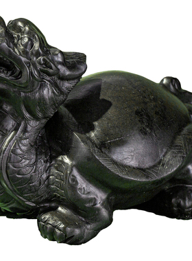 敢当王泰山玉石龙龟摆件