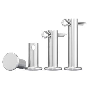 304不锈钢销轴平头带孔销插销钉圆柱定位销子M3M4M5M6M8M10-M20mm