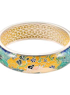 银千造龙猫足银999空心闭口手镯