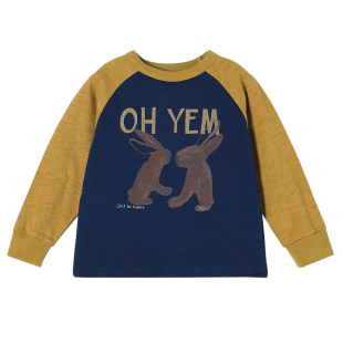 宝宝2026春季新款卡通印花插肩袖长袖允儿妈女童纯棉T恤儿童上衣